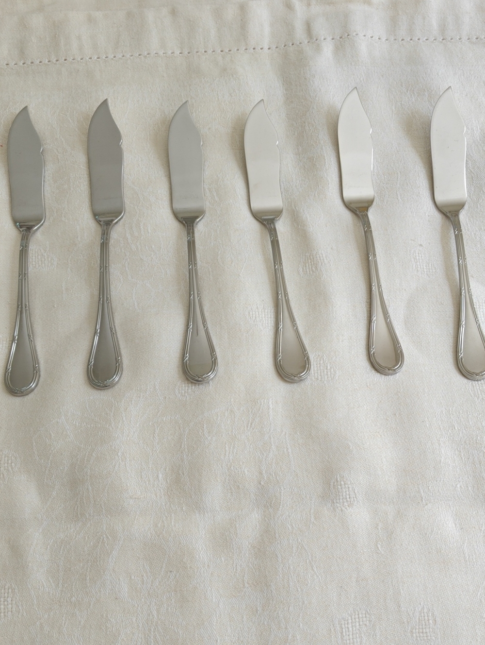 Authentic Christofle Hotel Fish Knives Set of 6. Pastorale. STAINLESS. NWBOT